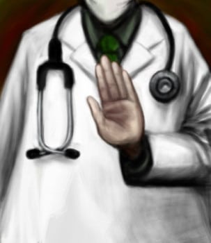 Doctor Holding Up His Hand